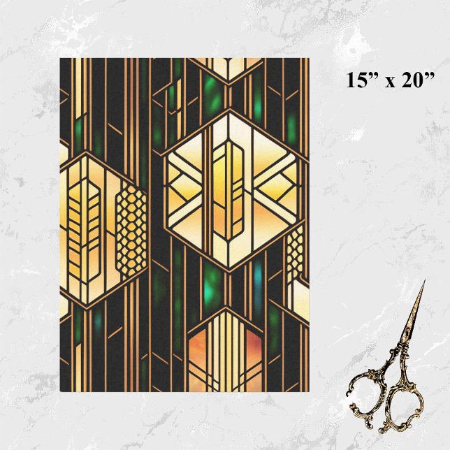 Art Déco - Goldene Glaskunst Seidenpapier (Von Creator hochgeladen)