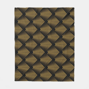 Art Deco: Goldene Quadrate, Ecken-Wallpaper. Fleecedecke