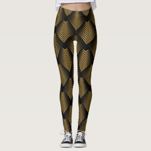 Art Déco: Goldene Quadrate, Ecktapete. Leggings