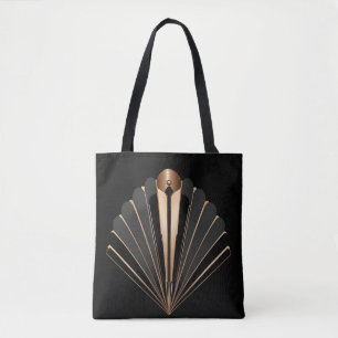 Art Deco Goldener Fächer Geometrische Eleganz