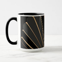Art Deco Goldener Fächer Geometrische Eleganz