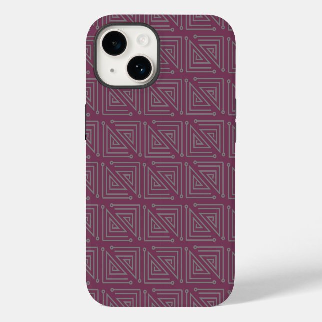 Art Deco Gray Mazes Case-Mate iPhone Hülle (Rückseite)