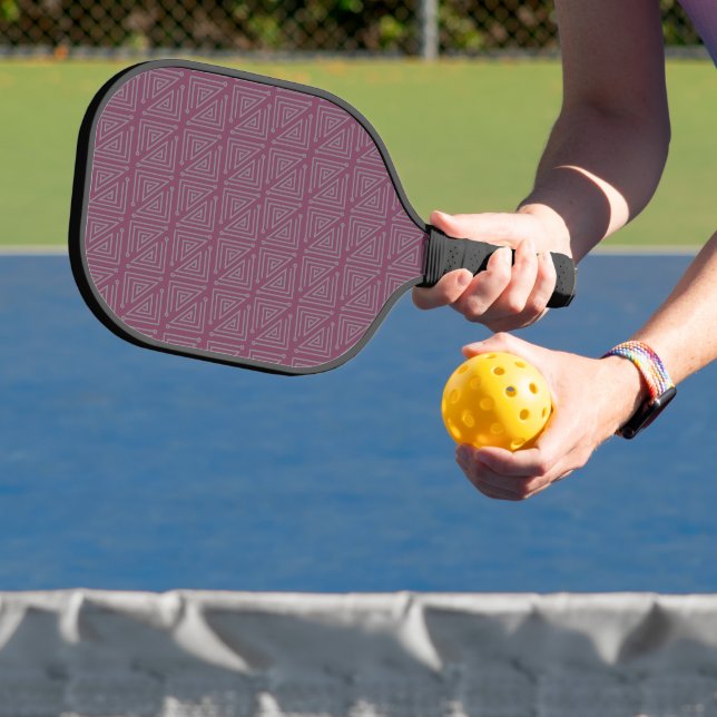 Art Deco Gray Mazes Pickleball Schläger (InSitu)