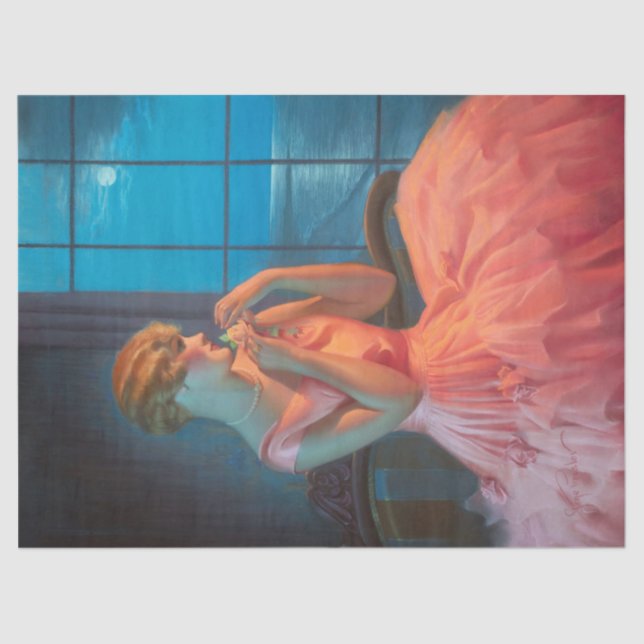 Art Deco Great Gatsby Flapper Kunst, Dichtung und  Seidenpapier (Vorderseite)