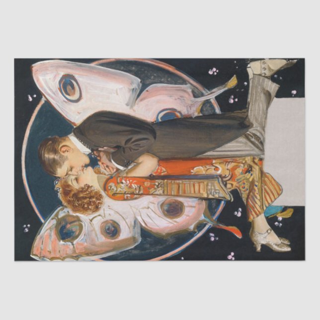 Art Deco Great Gatsby Flapper Kunst, Dichtung und  Seidenpapier (Vorderseite)