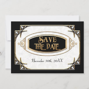 Art Deco Great Gatsby Stil Typografie mit Spitze G Save The Date