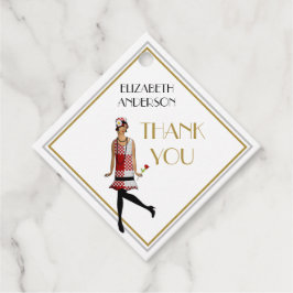 Art Deco Great Gatsby Vielen Dank Black Gold Flapp Geschenkanhänger