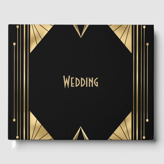 Art Deco Great Gatsby Wedding Gästebuch (Vorderseite)