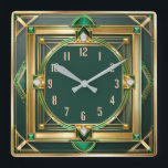Art Deco Green Quadratische Wanduhr<br><div class="desc">Großartiges Uhrendesign. Du wirst es wie andere Liebe bekommen. Sie können dieses Design auch für andere Produkte verwenden,  die Sie mögen,  oder Ihren Text anpassen und hinzufügen. Folgen Sie mir für mehr. Vielen Dank. Ich wünsche Ihnen einen schönen Tag.</div>