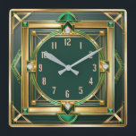 Art Deco Green Quadratische Wanduhr<br><div class="desc">Großartiges Uhrendesign. Du wirst es wie andere Liebe bekommen. Sie können dieses Design auch für andere Produkte verwenden,  die Sie mögen,  oder Ihren Text anpassen und hinzufügen. Folgen Sie mir für mehr. Vielen Dank. Ich wünsche Ihnen einen schönen Tag.</div>