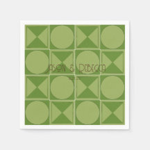 Art Deco Green Retro Geometric Mit Monogramm Weddi