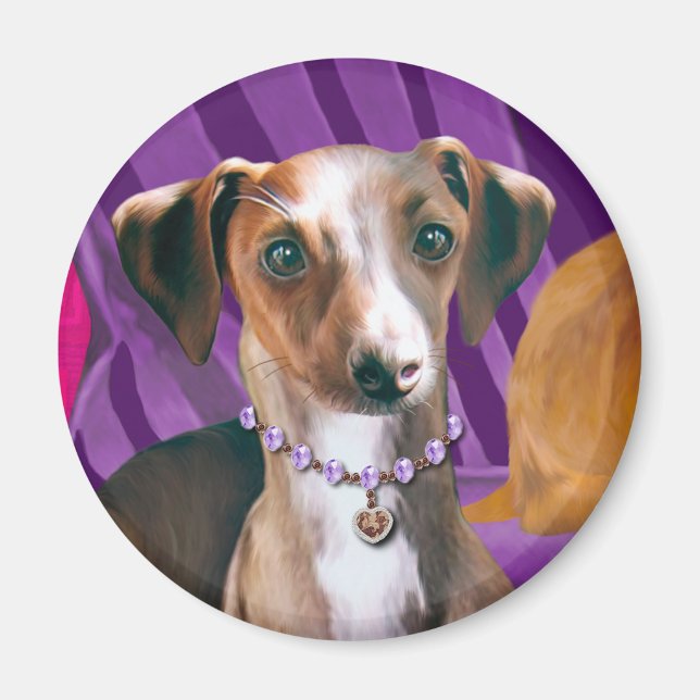 Art Deco Greyhound Kühlschrank Magnet (Vorne)