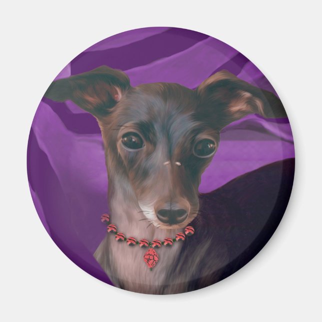 Art Deco Greyhound Kühlschrank Magnet (Vorne)