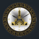 Art Deco Große Wanduhr<br><div class="desc">Großartiges Design. Du wirst es wie andere Liebe bekommen. Sie können dieses Design verwenden und Ihren Text hinzufügen. Folgen Sie mir für mehr. Vielen Dank. Ich wünsche Ihnen einen schönen Tag.</div>