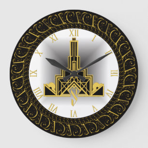 Art Deco Große Wanduhr