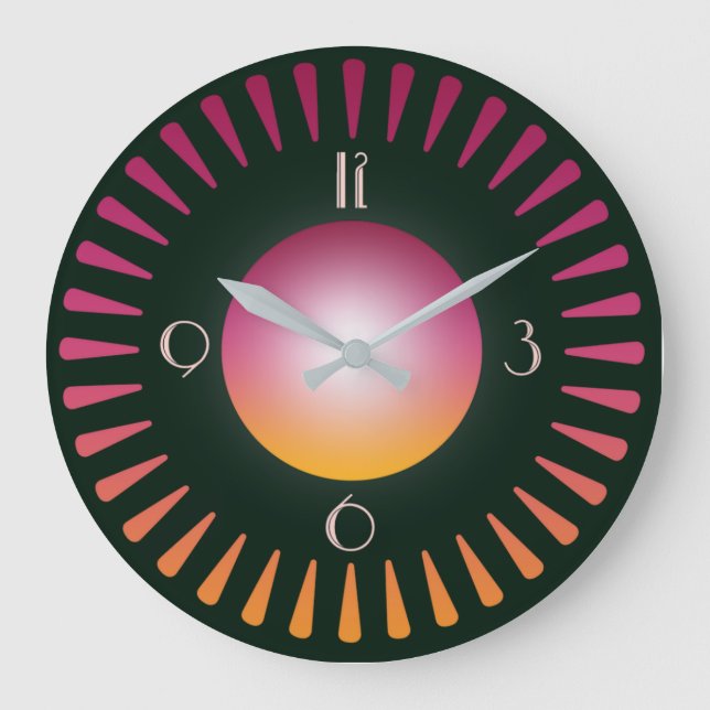 Art Deco Große Wanduhr (Vorderseite)