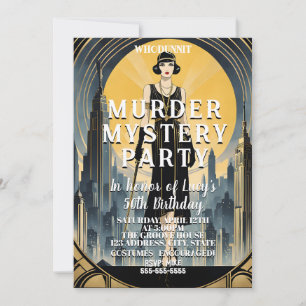 Art Deco großer Gatsby Whodunit Mordrätsel  Einladung