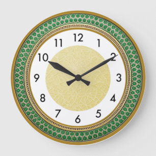 Art Deco Grün Große Wanduhr