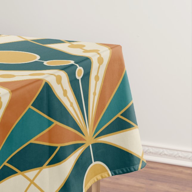 Art Deco (grün, rostig und gold) Tischdecke (Beispiel)