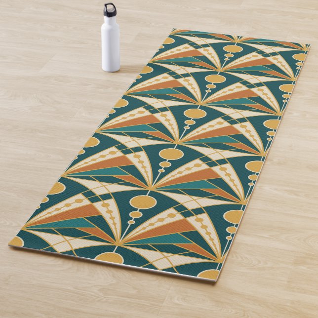Art Deco (grün, rostig und gold) Yogamatte (Beispiel)