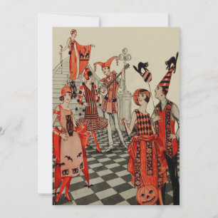 Art Deco Halloween-Party Black Cat Becken Einladung