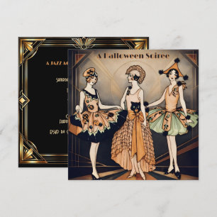 Art Deco Halloween-Party-Einladung   Vintage 1920 Einladung