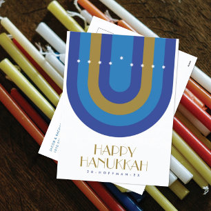 ART DECO HANUKKAH FERIENKARTE FEIERTAGSPOSTKARTE