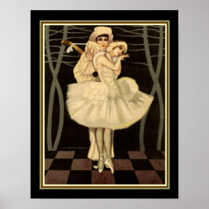 Art Deco Harlequin Print - "Pierrot & Pierrette" Poster