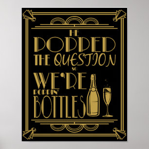 Art Deco "He Pop the Question" drucken Poster
