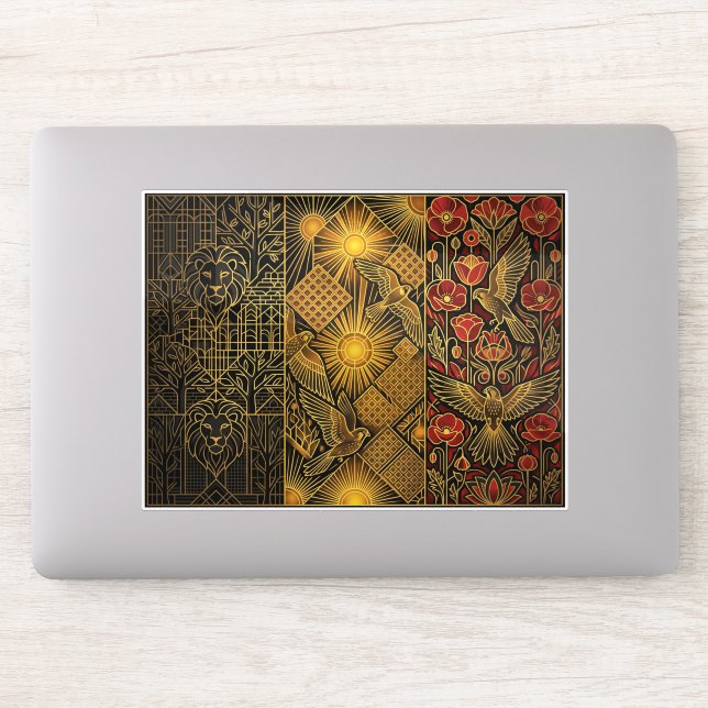 Art Deco Heritage Flag | Belgium | Classic Decal Aufkleber (Computer)