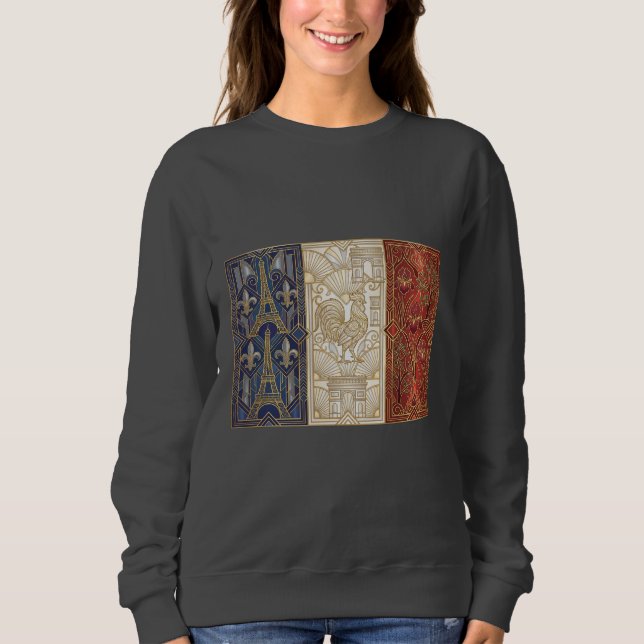 Art Deco Heritage Flag | France | Classic 1920s Sweatshirt (Vorderseite)