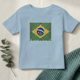 Art Deco Heritage-Flagge Brasilien Stil der 19 Kleinkind T-shirt