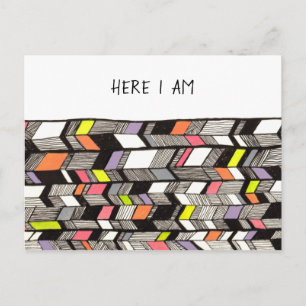 Art Deco Hier Behielt ich in Touch Postkarte