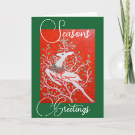 Art Deco Hirsche Weihnachtskarte Feiertagskarte