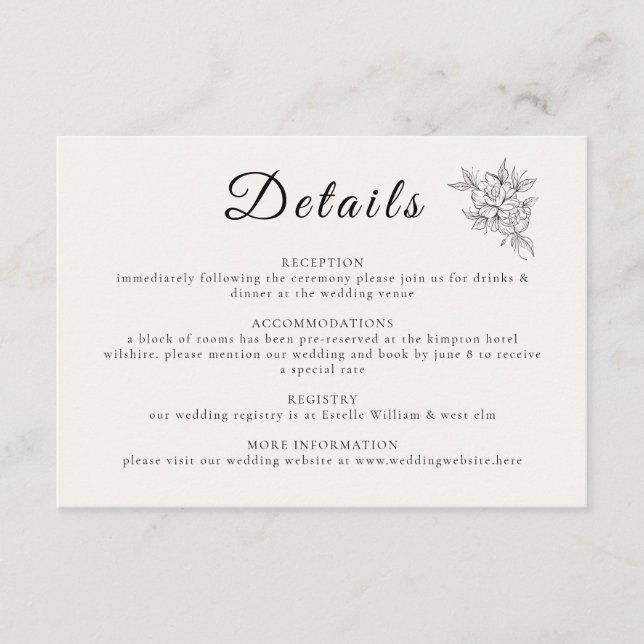 Art Deco Hochzeit Beilage Karte  (Vorderseite)
