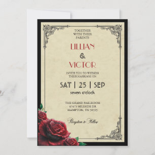 Art-Deco-Hochzeit der 20er Jahre Einladung