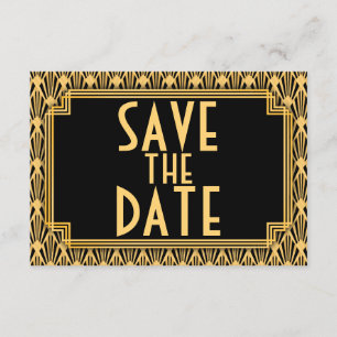 Art Deco Hochzeit Diamantmuster Save the Date
