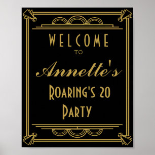 Art Déco Hochzeit oder Party Sign machen Ihre eige Poster