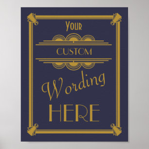 Art Déco Hochzeit oder Party Sign machen Ihre eige Poster