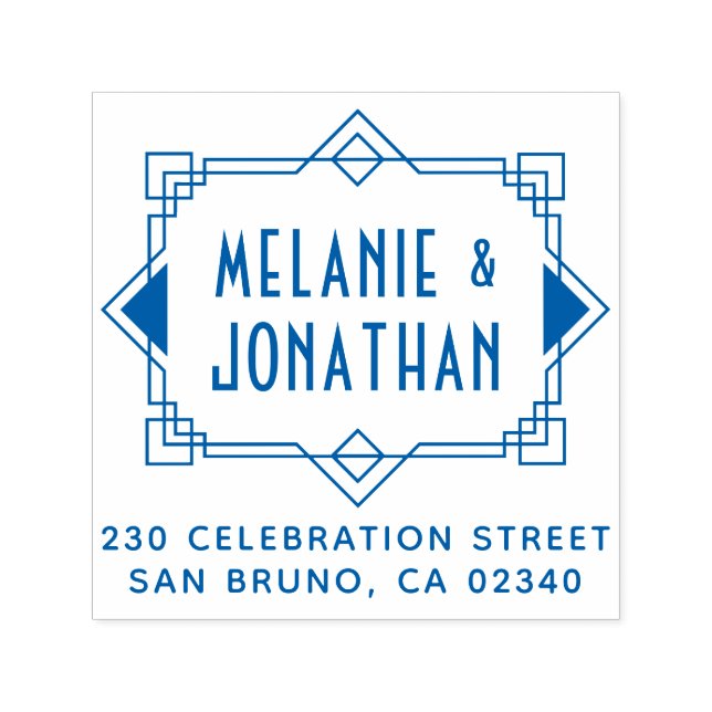 Art Déco Hochzeit - Rücksendeadresse Permastempel (Design)