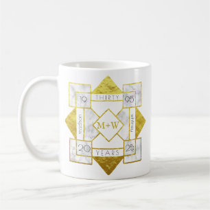 Art Deco Hochzeitsjubiläum Marmor Goldfolie Glamou Kaffeetasse