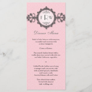 Art Deco Hochzeitsmenükarte Pink Menükarte