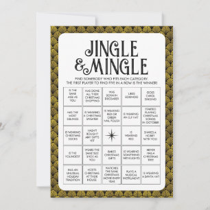 Art Deco Holiday Jingle & Mingle Game Feiertagskarte