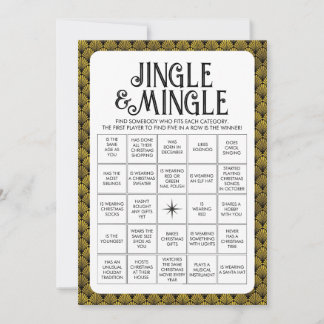 Art Deco Holiday Jingle & Mingle Game Feiertagskarte