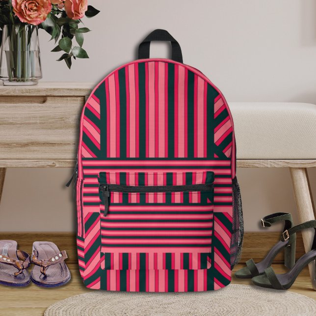 Art Déco Holzkohle Rosa Abstraktes elegantes Muste Bedruckter Rucksack (Von Creator hochgeladen)