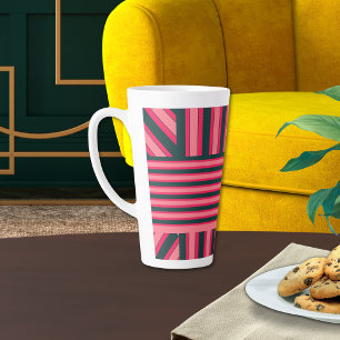 Art Déco Holzkohle Rosa Abstraktes elegantes Muste Milchtasse