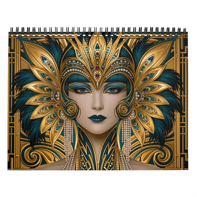 Art Deco Hübsche Flapper Kalender (Titelbild)