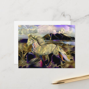 Art Deco Icelandic Pferd Postkarte