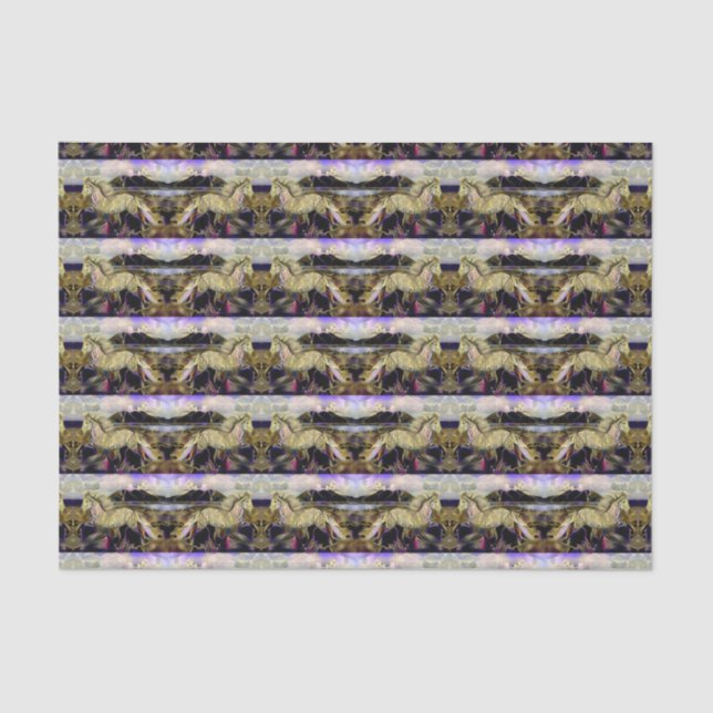 Art Deco Icelandic Pferd Seidenpapier (Vorderseite)