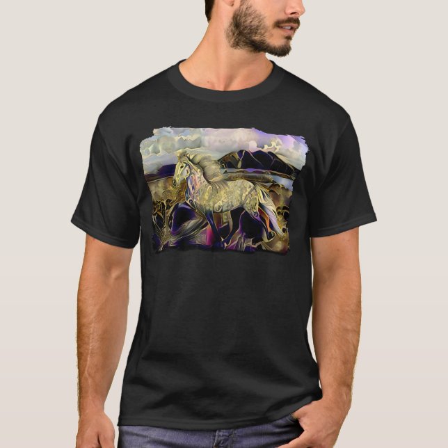 Art Deco Icelandic Pferd T-Shirt (Vorderseite)